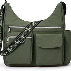 KALIDI Nylon Crossbody Bags for Women Trendy Cross Body Purse with Multiple Pock